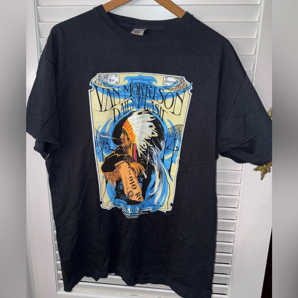 Vintage Van Morrison 2007 Black Graphic T-Shirt Dead stock perfect condition XL